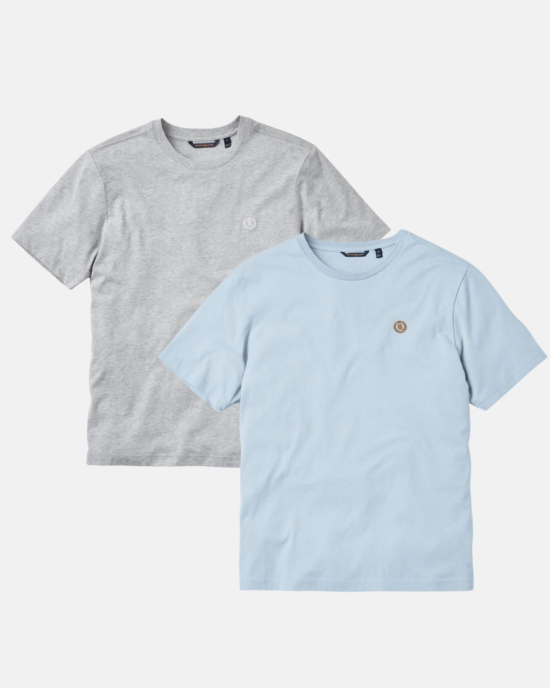 Cowes T-Shirt 2-Pack - Light Grey Melange / Sky Blue