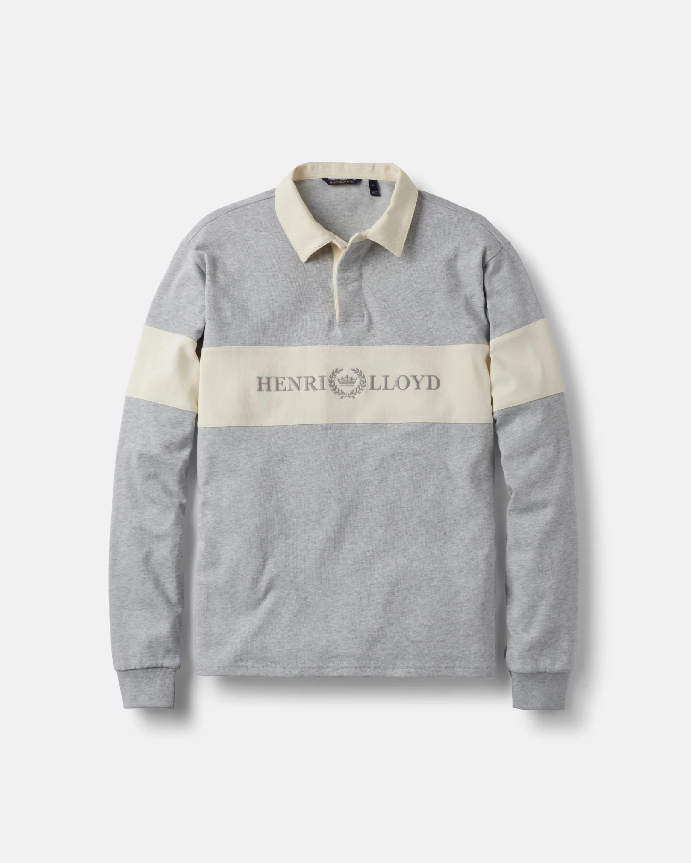 Voyager Rugby Shirt - Light Grey Melange/Off White